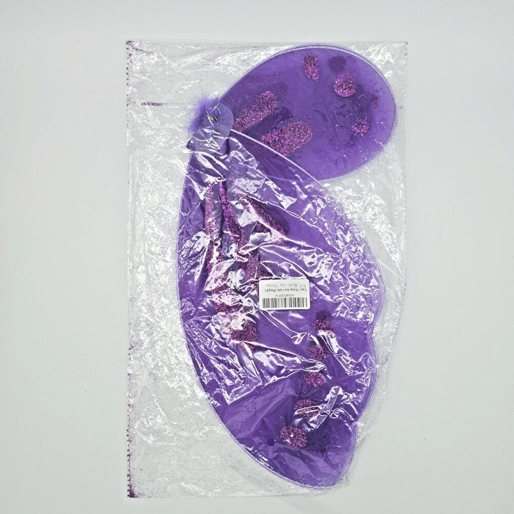 Girls Purple Glitter Butterfly Wings Elf Fairy Kids Cosplay Prop Costume Hallowe
